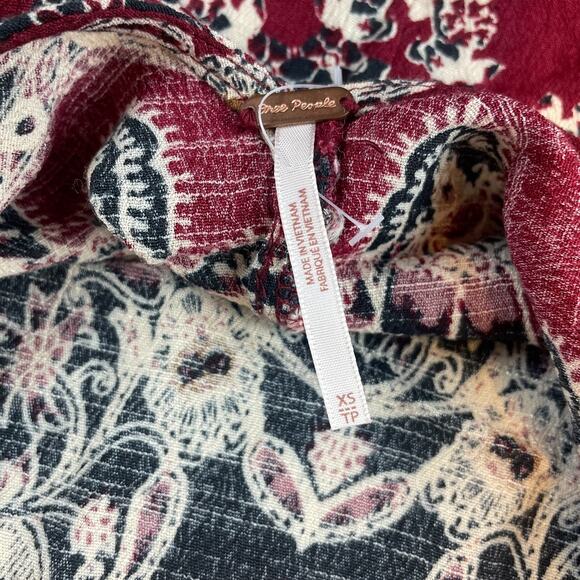 Free People Smooth Talker Womens Sz XS Boho Mini Dress Red - Picture 9 of 12